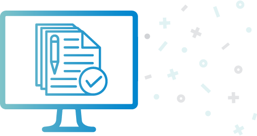 Icon of a computer with paper